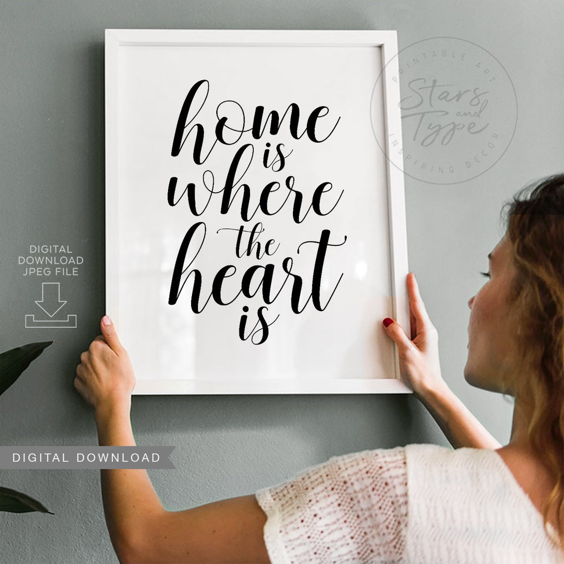 Home is Where the Heart Is PRINTABLE Wall Art Love Quote Etsy UK