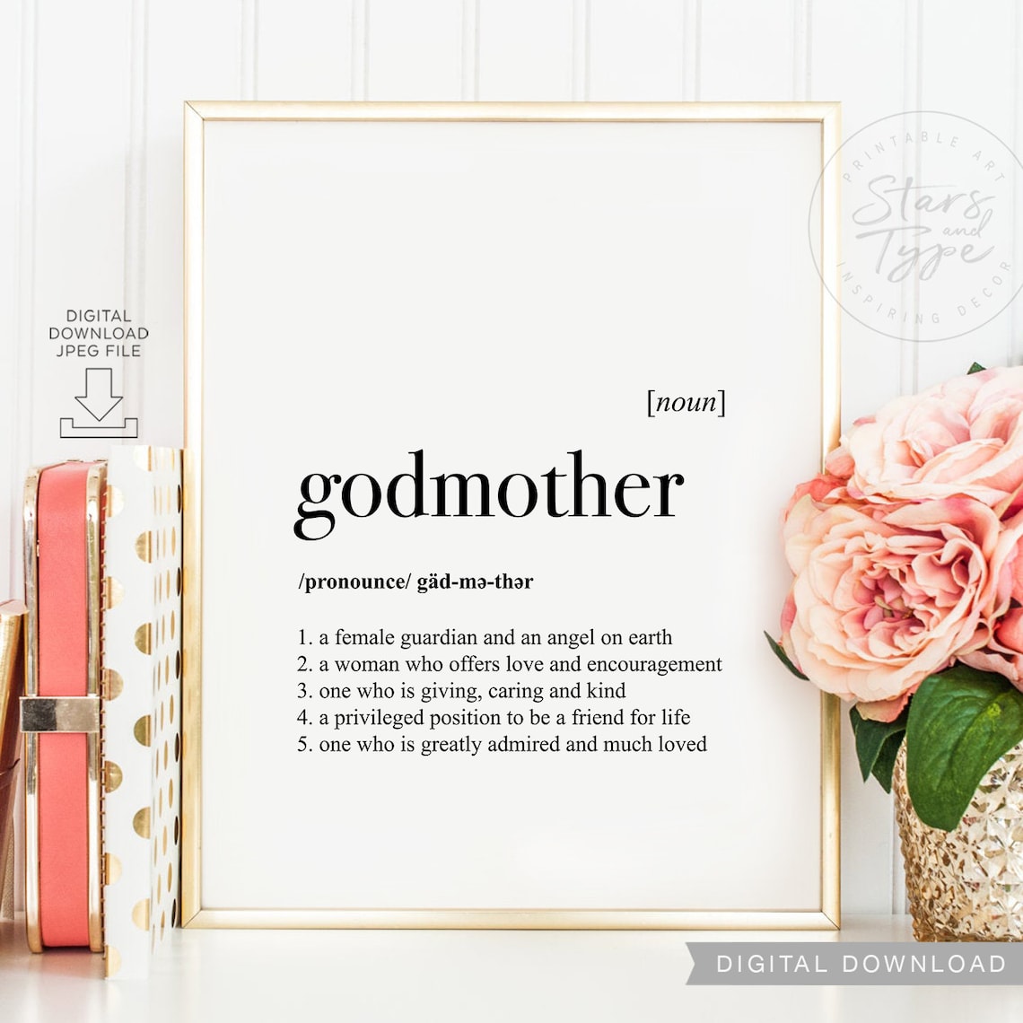Godmother Definition PRINTABLE Art Decor Dictionary Meaning Etsy