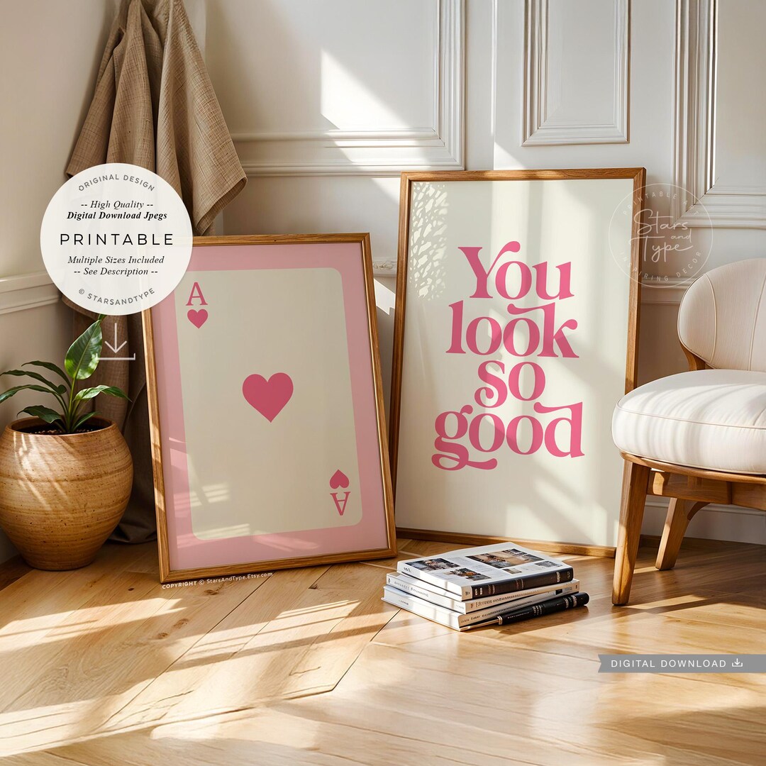 Whatever Looks Good You Look so Good, PRINTABLE Art, Fashion Quote, Pink Beige, Digital ...