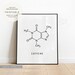 Caffeine Molecule, PRINTABLE Wall Art, Coffee Tea, Science Chemistry ...