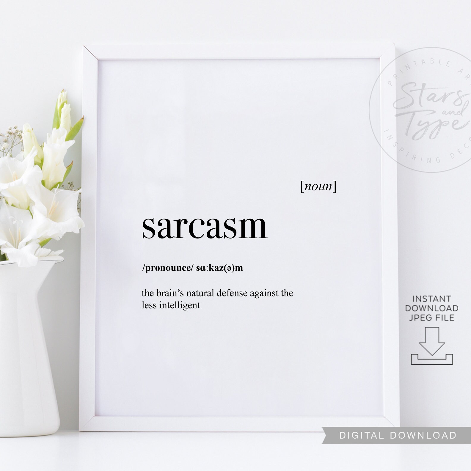 Sarcasm Definition PRINTABLE Art Funny Sarcastic Sassy Etsy UK