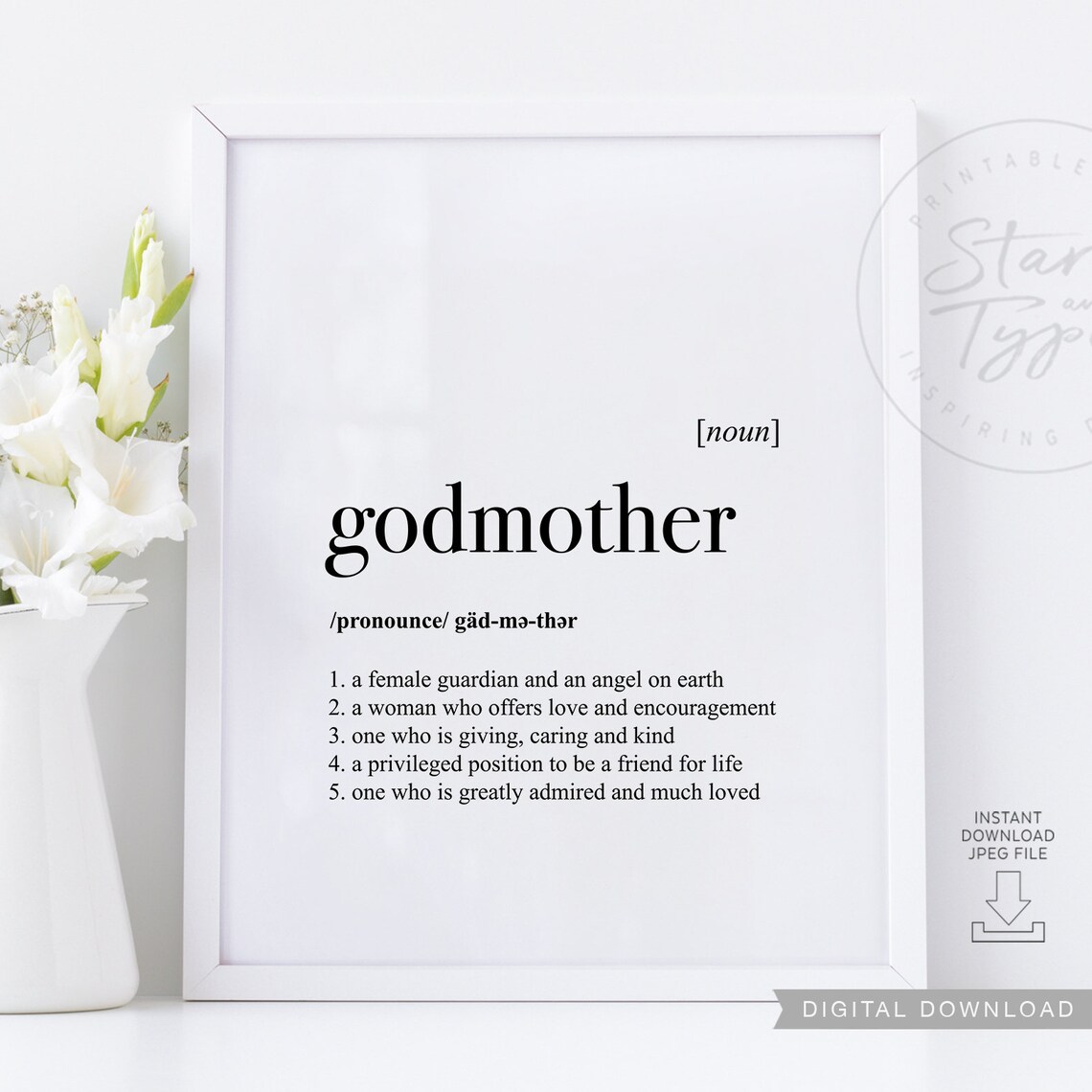 Godmother Definition PRINTABLE Art Decor Dictionary Meaning Etsy