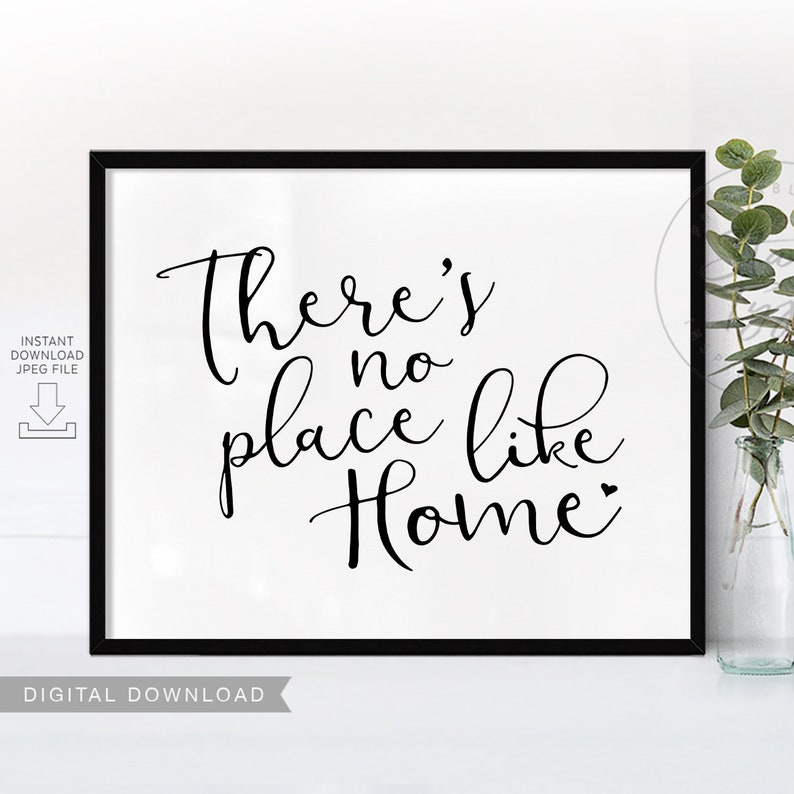 Theres No Place Like Home PRINTABLE Wall Art Entry Way Etsy UK