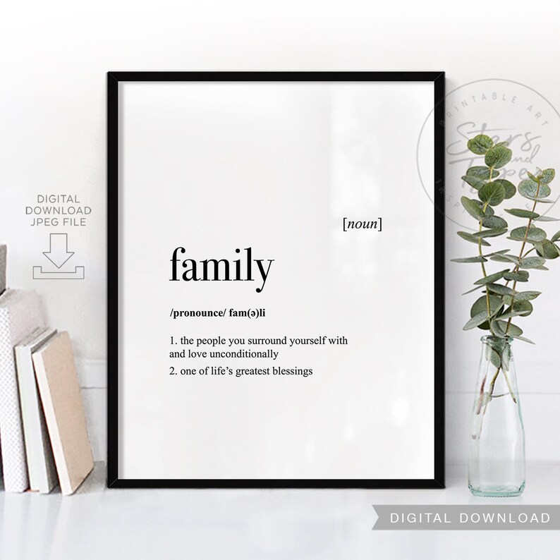 family dictionary definition meaning quote printable art etsy