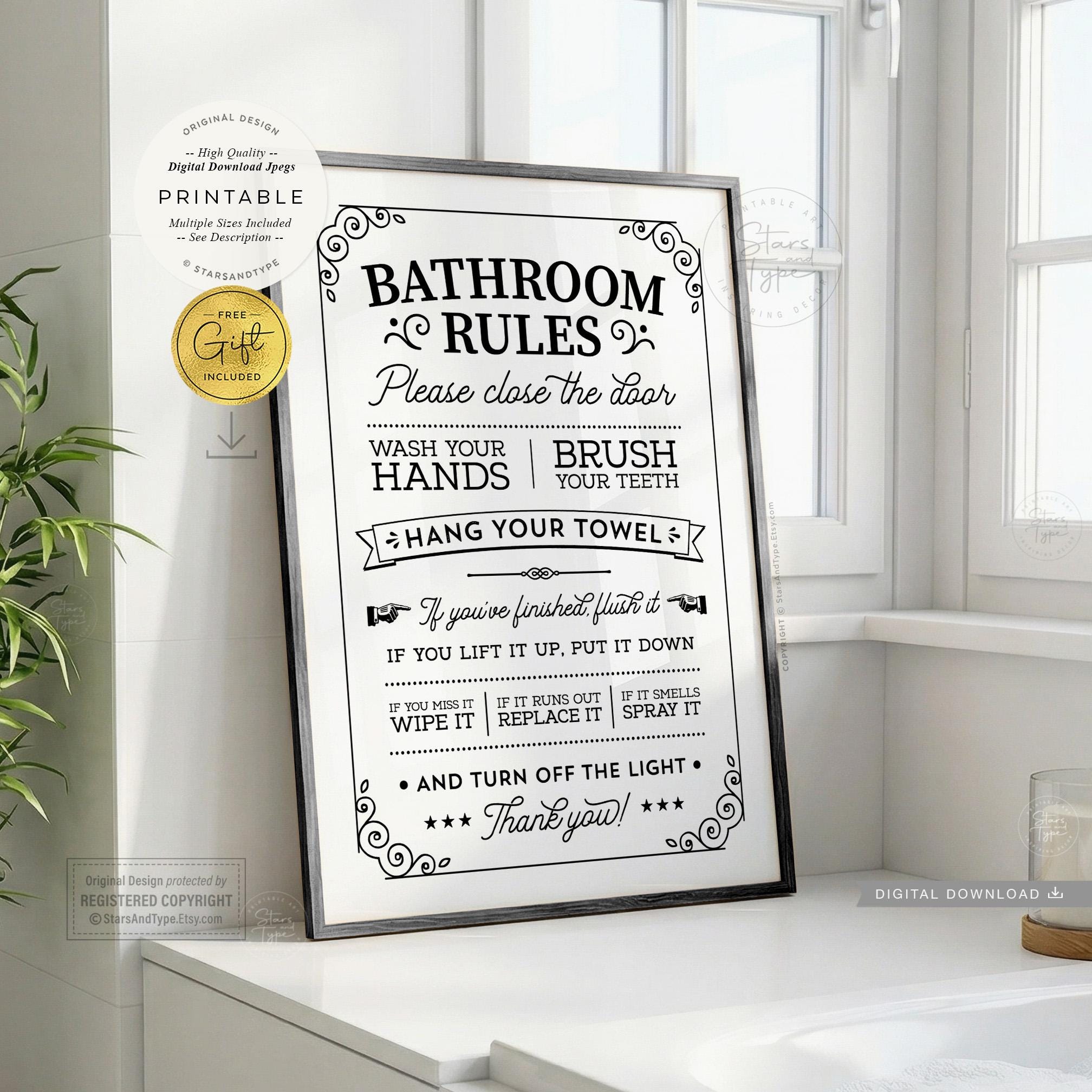 Vintage Bathroom Signs - Etsy