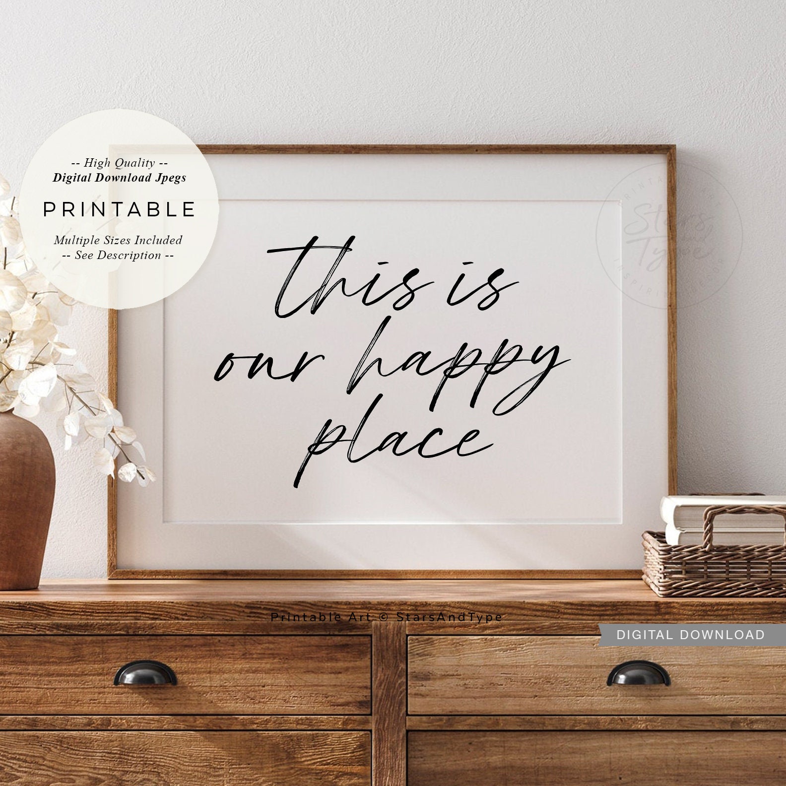 This is Our Happy Place PRINTABLE Wall Art Home Quote Decor - Etsy UK