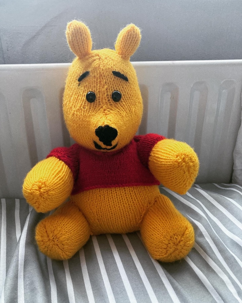 Knitted Winnie the Pooh Teddy Bear Etsy