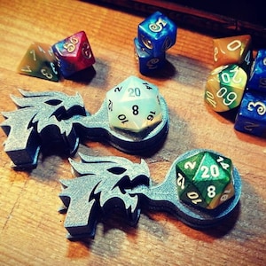 Dragons Head D20 Dice Holder - Holds A Single Or Double D20 For Easy Stat Tracking - Tabletop Wargame Gloomhaven / DM / TTRPG / DnD