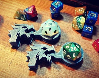 Dragons Head D20 Dice Holder - Holds A Single Or Double D20 For Easy Stat Tracking - Tabletop Wargame Gloomhaven / DM / TTRPG / DnD