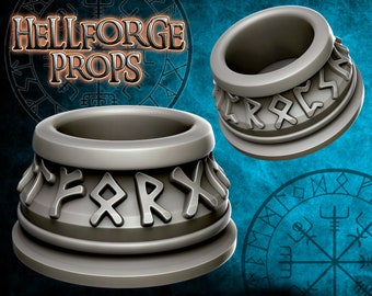 3D Printable Runic Paint Pot Holder - Anti Spill - Tabletop Gaming Accessory - STL Model File For 3D Printing