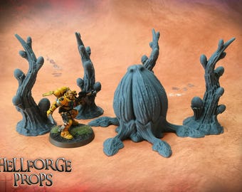 Widowspire Bloom – Carnivorous Plant Scatter Terrain | 28–32mm Tabletop Scenery