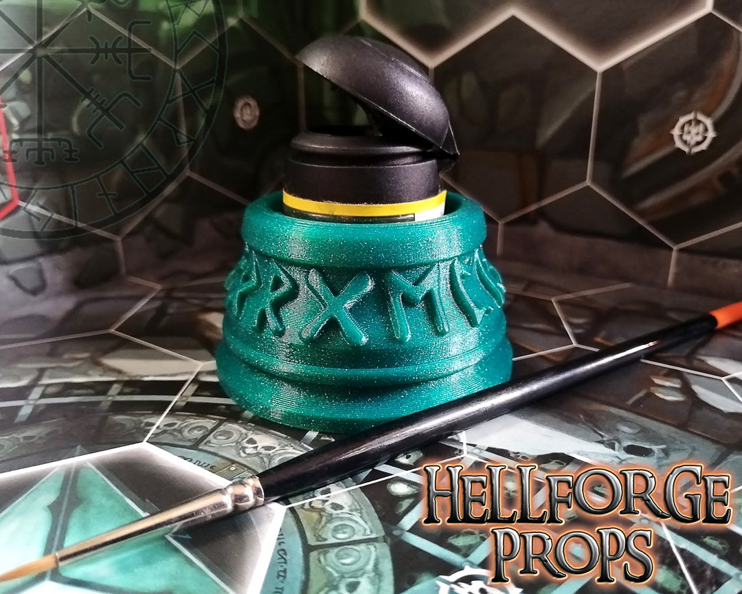 Runic Citadel Paint Pot Holder 3D Printed Holds and Stabilises Inks and