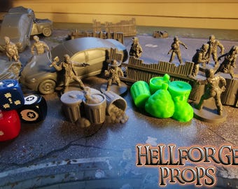 Trash Cans, Rubbish / Detritus / Bins - Ruined Realms - Urban Scatter - Miniature Wargaming Terrain Scenery & Props