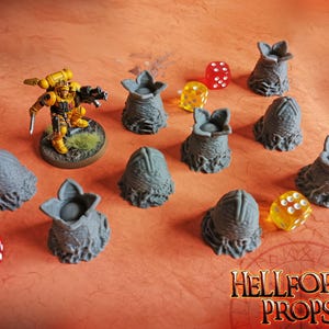 Alien Egg-miniaturen: 28-32 mm Wargaming-terrein | Verspreid landschap en doelmarkeringen