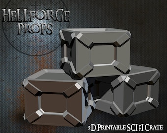 Sci Fi / Cyberpunk Crate - Tabletop Gaming Terrain - STL Files For 3D Print