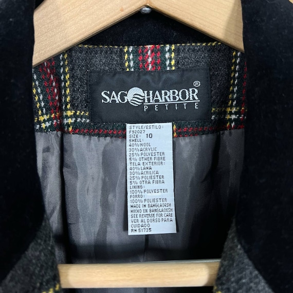 Vintage Sag Harbor Plaid Blazer Size 10 - image 6