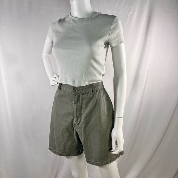 Vintage Eddie Bauer Green Cotton Shorts Size 10 - image 2