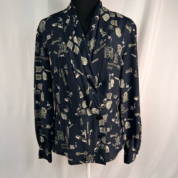 Vintage Liz Claiborne Alphabet Blouse Size Size 6