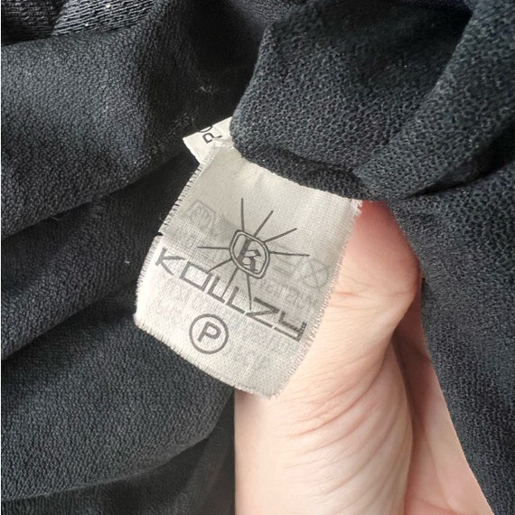 Vintage Kollzy Black Eyelash Fabric Short Sleeve … - image 6