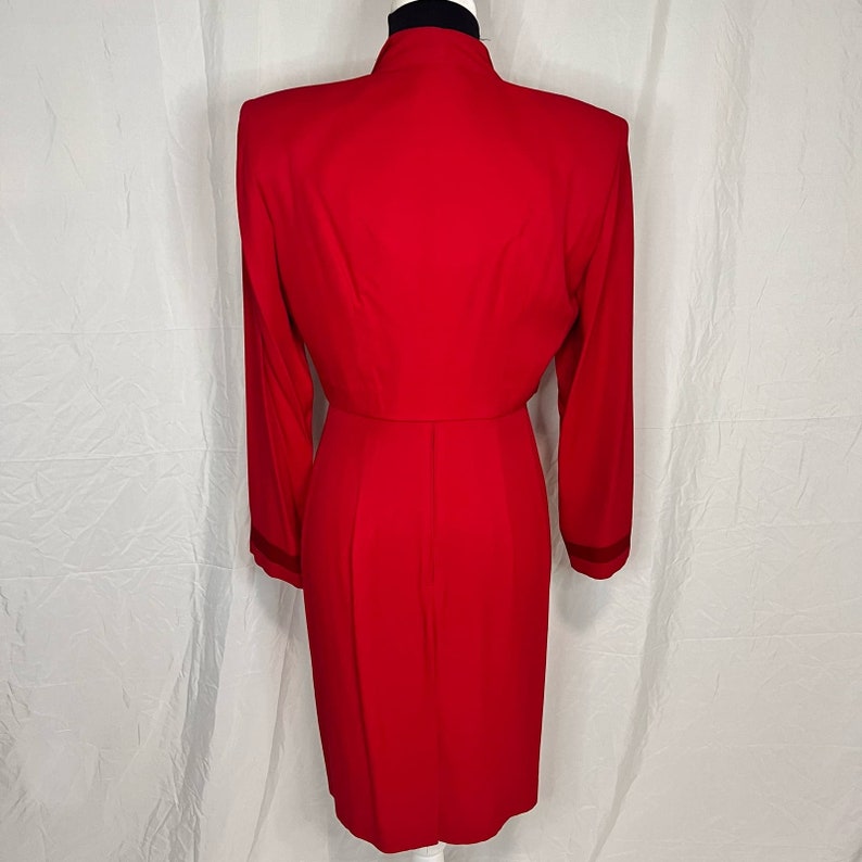 Vintage 90s John Roberts Red Dress and Blazer Size 6 image 2