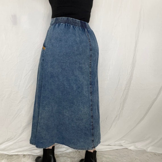 Vintage 90s Royal Wear Long Denim Skirt Size Small - image 5