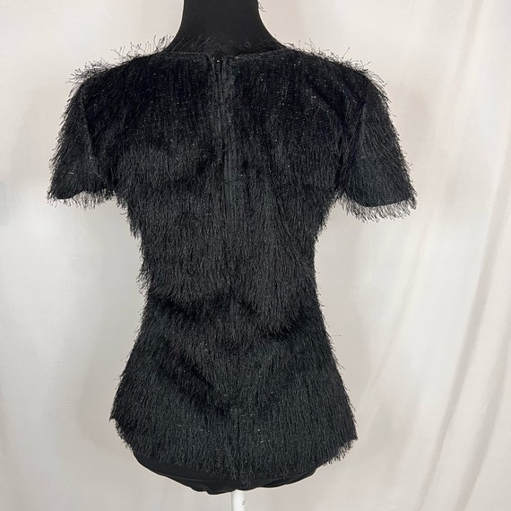 Vintage Kollzy Black Eyelash Fabric Short Sleeve … - image 3