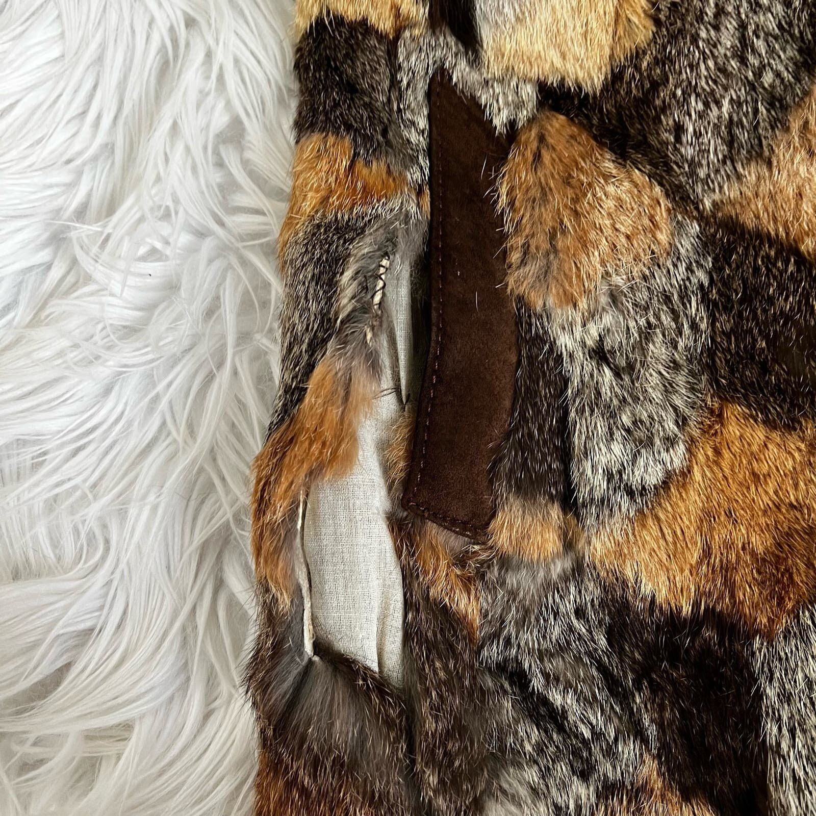 Vintage Patchwork Rabbit Fur Coat Size Medium - Etsy