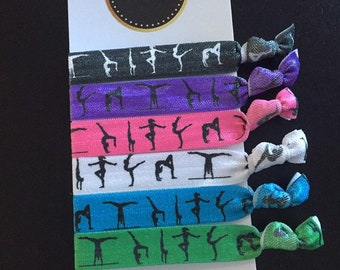 6 Gymnastics Hair Ties Gymnastics Party Hair Tie Favors Etsy