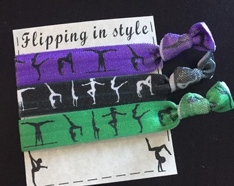 6 Gymnastics Hair Ties Gymnastics Party Hair Tie Favors Etsy