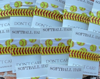 Softball Hair Ties: Sports Party Favors, Goodie Bag Set