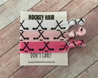 NEW! Hockey Hair Ties , hair accessories, hockey favors, girls hair ties, sports favors, ice hockey, party favors, loot bag
