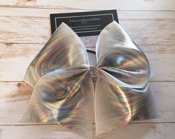 Big Holographic Cheer Bow, big hair bows, holographic,  hair accessories, cheer bow, girls hair, kawaii, gymnastics hair, girls hair bows