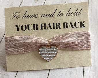 Bridesmaid Proposal Hair Ties, hair accessories, hair tie charms, bachelorette favors, bridal shower, bridesmaid gift, party favors