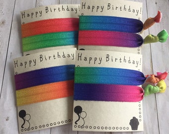 Tie Dye Hair Ties, rainbow hair ties, party favors, hair accessories, loot bag, baby shower, bridal shower, rainbow favors