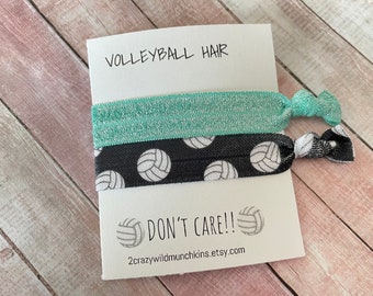 NEW! Volleyball Hair Don’t Care, hair accessories, hair tie favors, volleyball favors, sports hair ties, beach hair, party favors, birthday