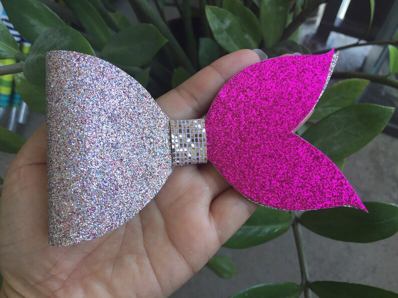 beach hair mermaid hair Large Mermaid Hair Bows hair accessories accessories faux leather bows girls hair clips Kawaii