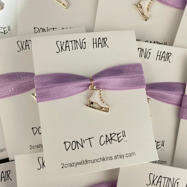 Back in Stock! Ice Skating Hair Tie Charm, skate hair accessories, girls hair ties, skate favors, skate party, figure skating, party favors