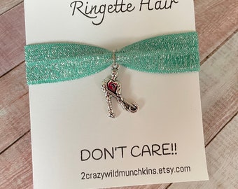 NEW!! Ringette Hair Tie Cham, ringette favors, girls hair ties, sports favors, loot bag, tourney, gym hair, birthday party