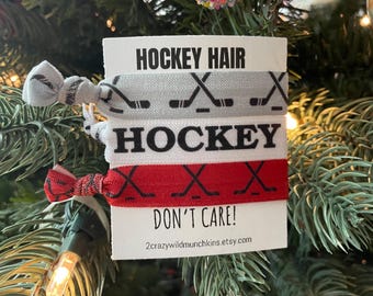 Hockey Hair Ties: Elastic Sports Party Favors (Set of 3)