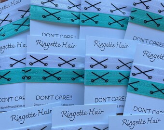 NEW!! Ringette Hair Ties , hair accessories, ringette favors, girls hair ties, sports favors, loot bag, tourney, gym hair, birthday party