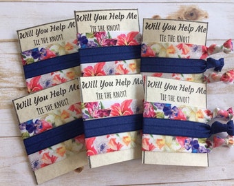 Beautiful Hair Ties, summer hair ties, Bachelorette favors, bridal shower, bridesmaid, wedding, tie the knot, bridesmaid proposal