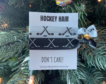 Hockey Hair Ties: Elastic Sports Party Favors (Set of 2)