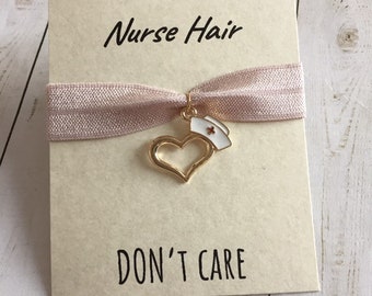 SALE!! Buy 20 get 5 FREE, Nurse Hair Tie Charm, Kawaii, nurse cap, bridesmaid, medical students, bachelorette favors, hair tie favors,