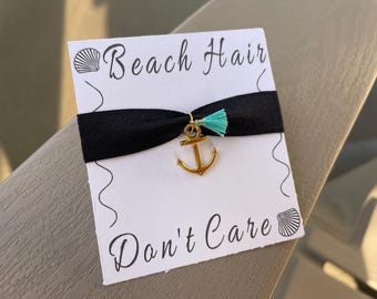 NEW! Anchor Hair Tie Charm: Summer Beach Hair Elastics, Party Favors