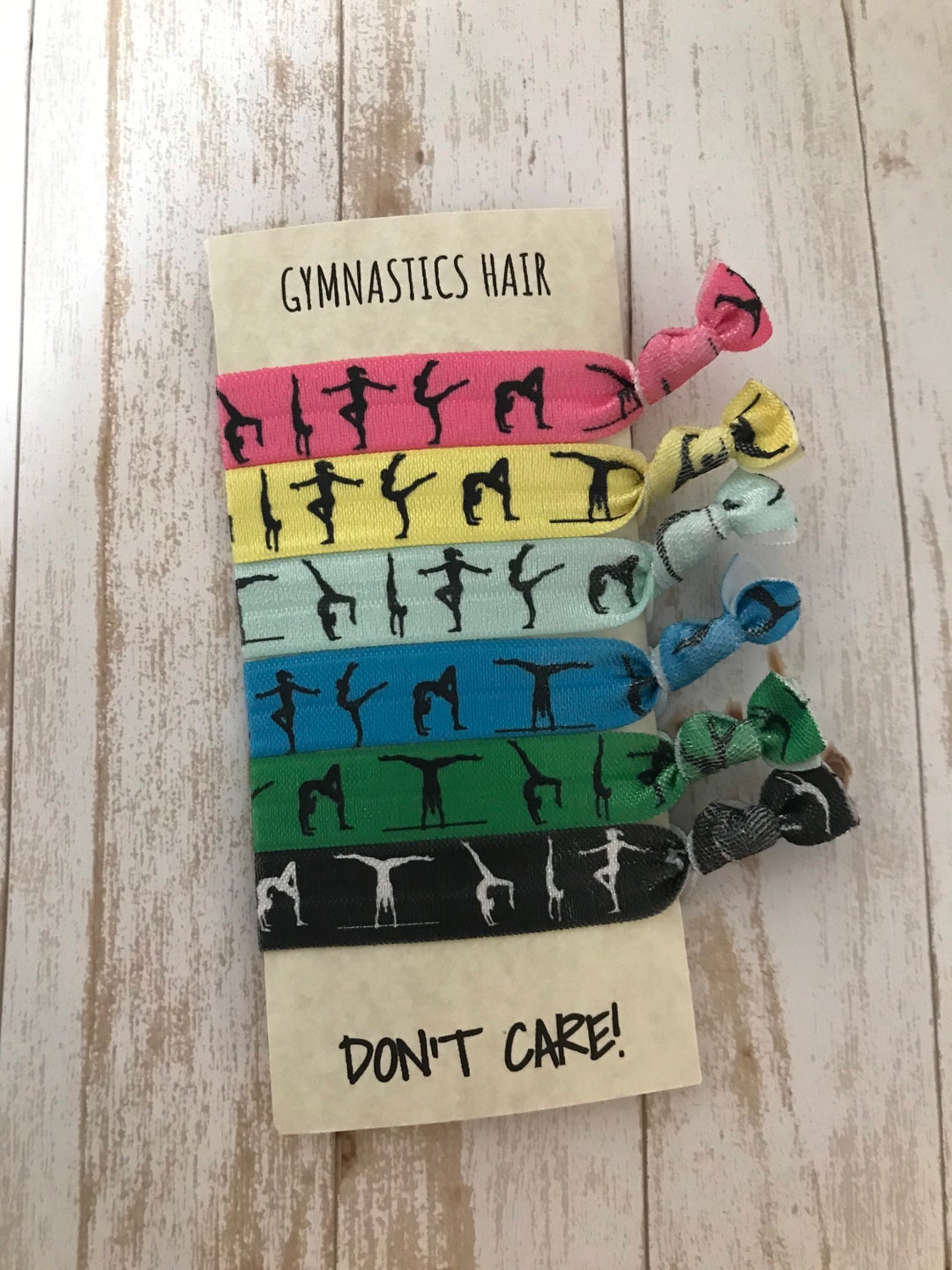 6 Gymnastics Hair Ties Gymnastics Party Hair Tie Favors Etsy