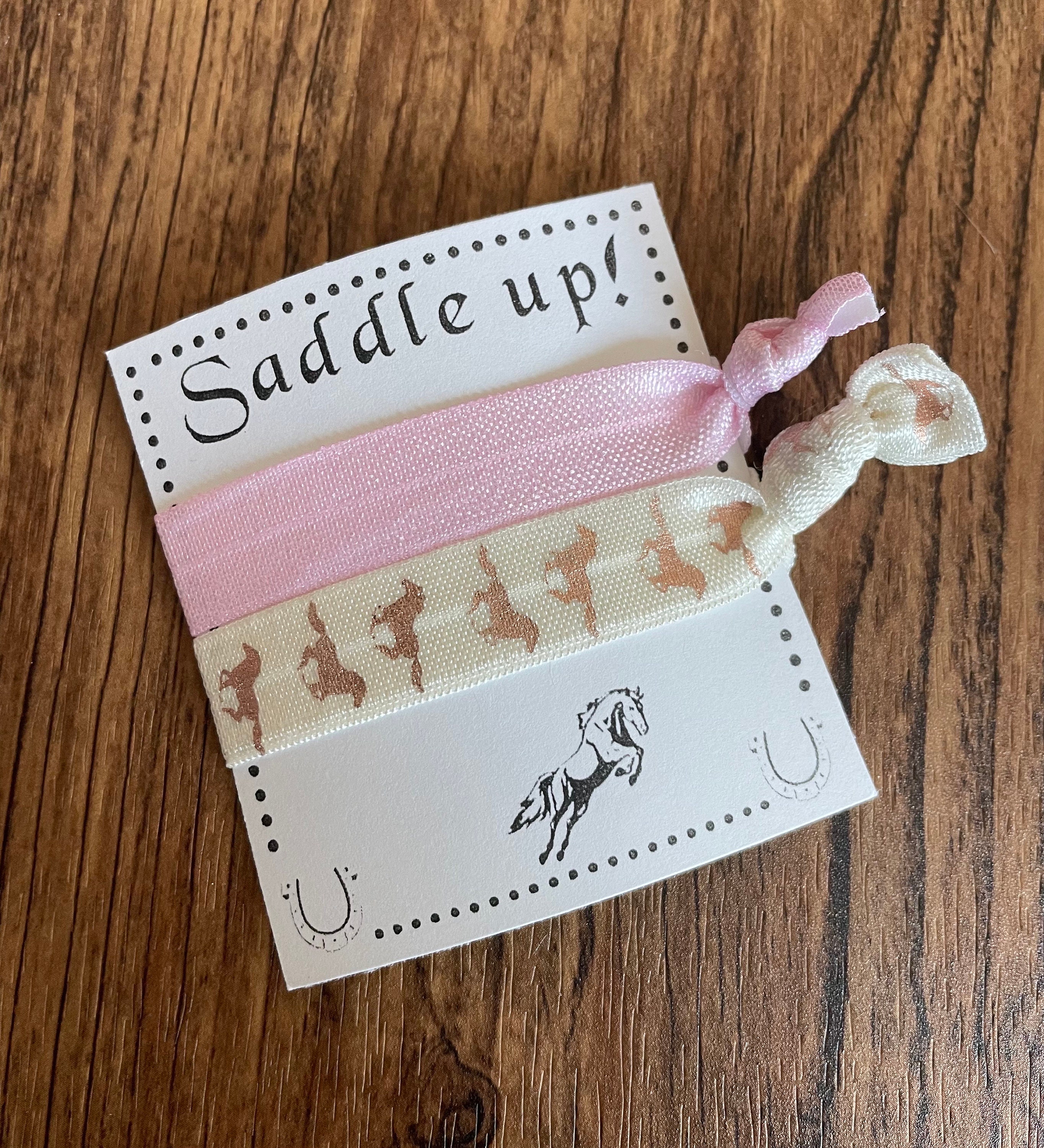 6Packs Horse Theme Hair Ties Set - Western Cowgirl Elastic Ribbon Hair