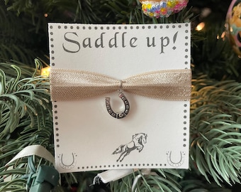 Horse Shoe Hair Tie Charm: Western Party Favor