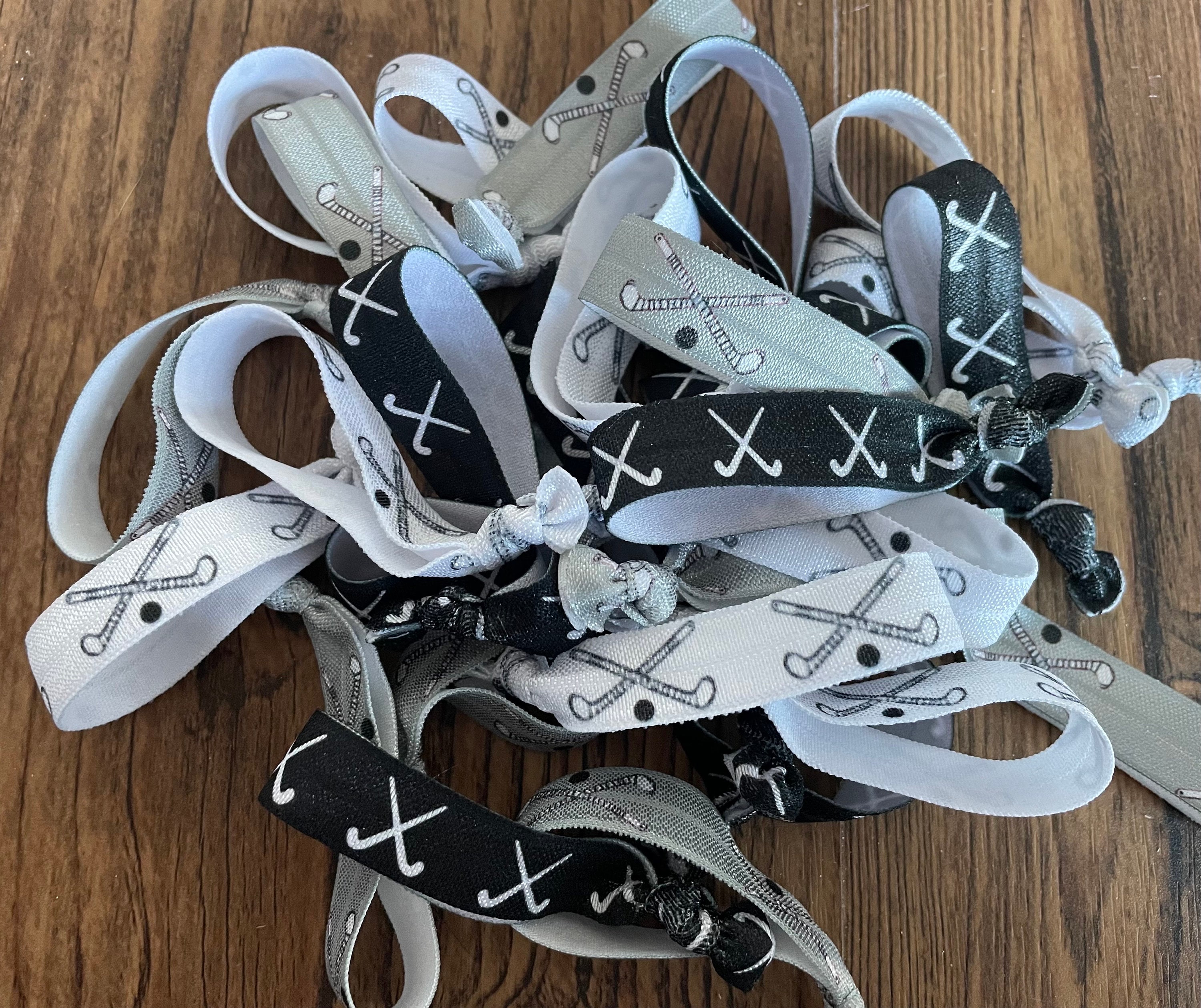 NEW!! Field Hockey Hair Ties , hair accessories, sports favors, party favors, loot bag,  goodie bag, woman teen girl gift, stocking stuffers