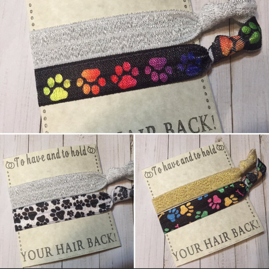 Paw Print Hair Ties dog hair ties hair accessories paw Etsy