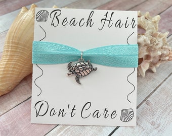 Hawaiian Turtle Hair Tie Charm, hair tie favors, bridal shower favors, bridesmaid gift, bridesmaid proposal,bachelorette, hair accessories